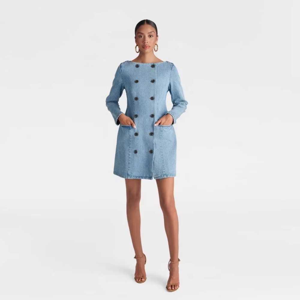 KBB by KAHLANA Women's 'The Tuxedo Mini Dress' - Vintage Wash 10